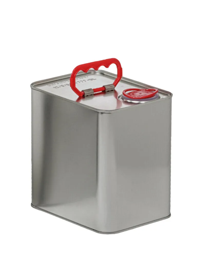 Garrafa de hojalata 2,5 l, asa de transporte de plástico, homologación de transporte, pack 36 uds.